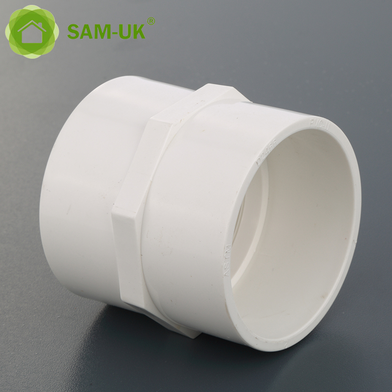 Sam-uk Fábrica al por mayor de plástico de alta calidad Adaptadores hembra pvc tubería accesorios de plomería fabricantes 1 pulgada acoplamiento de PVC