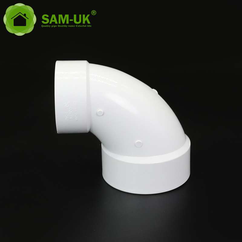 排水连接管塑料白色PVC DWV减少90度肘fitng供应商