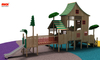 Playhouse de madeira para crianças ao ar livre com telhado