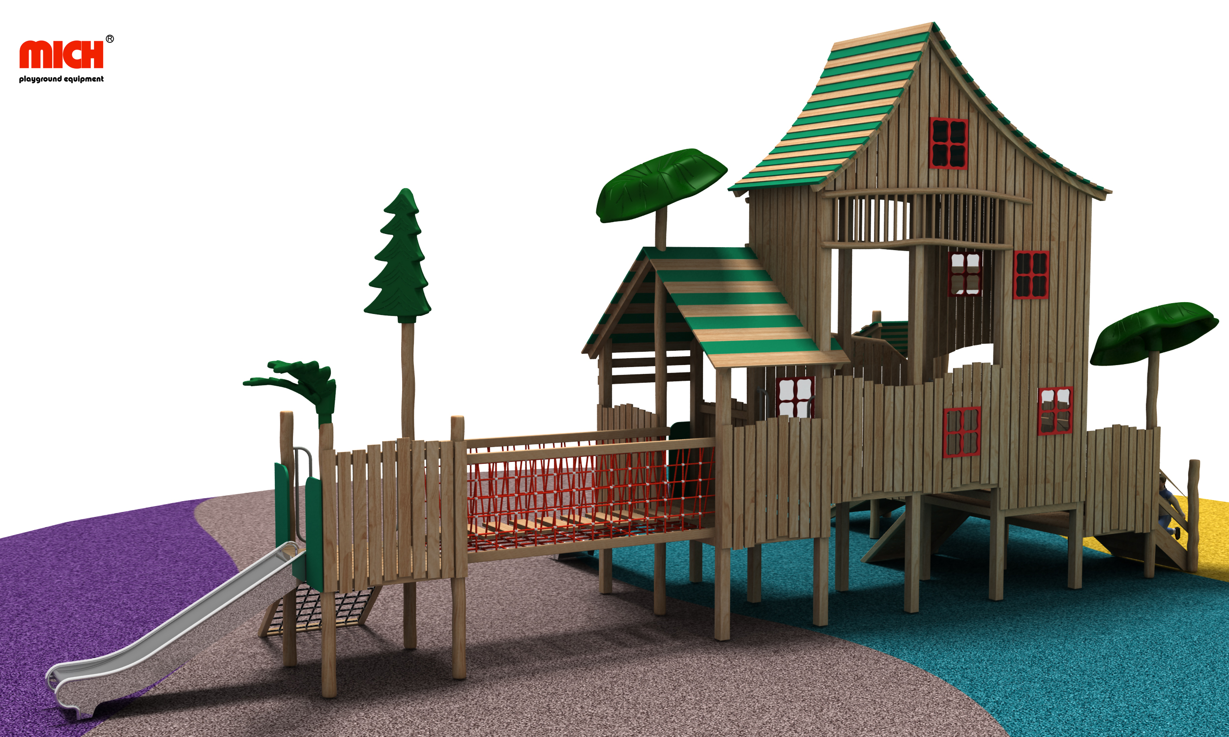 Playhouse en bois extérieur enfants avec toit