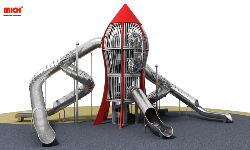 Raketenform große rostfreie Stahlrutschen Set