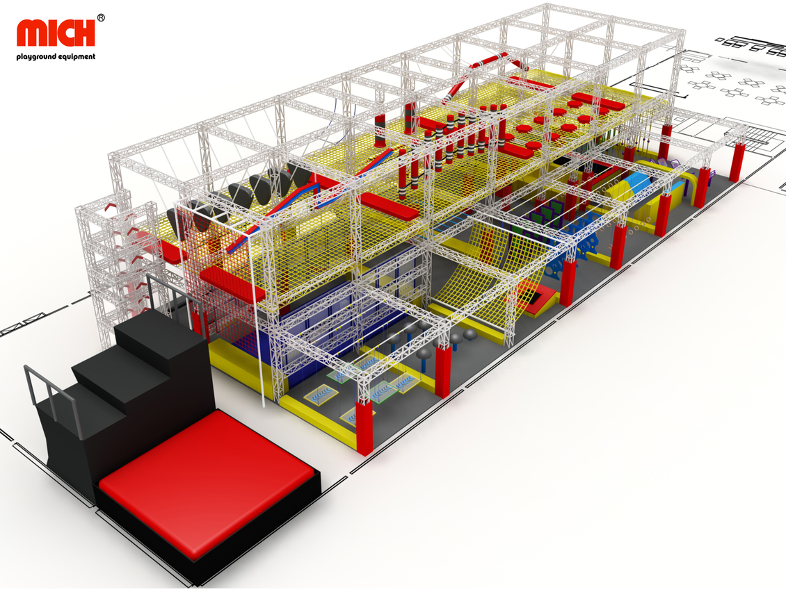 2 Levels Indoor Kinder Erwachsene Ninja Warrior Kurs