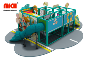 Novo design pequeno estacionamento infantil colorido com slide de tubo