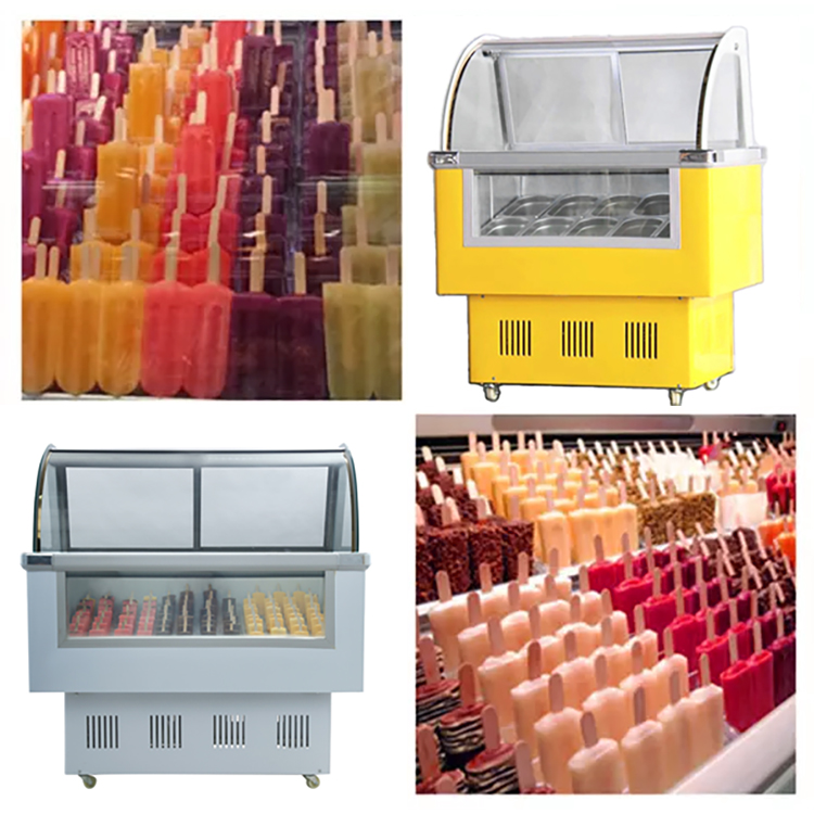 Hard ice cream display freezer/popsicle freezer showcase fridge/gelato display freezer