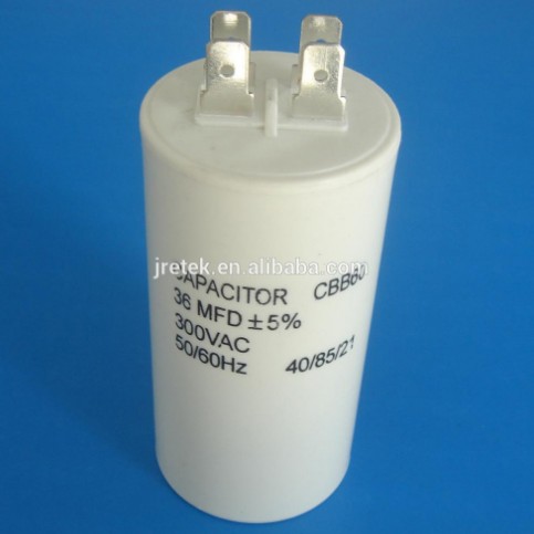 Cbb60 Condensador de lavadora de CA de arranque 10UF / 450V Condensador de funcionamiento del motor