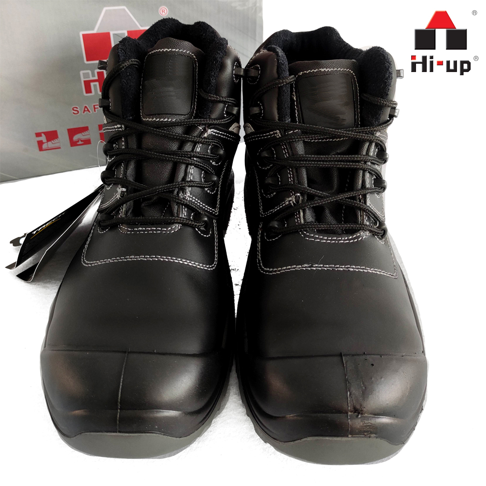 industrial leather working shoes construction boots mining shoes with fiberglassl toecap high level with genuine leather