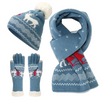 Girls Blue Knit Three Piece Set