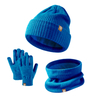 Custom Fashion Wool Knit Gloves Hat Neck Warmer Set