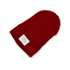 Leather patch beanie