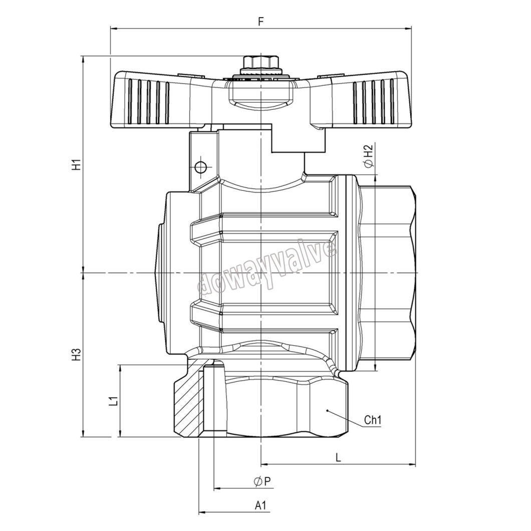 Robinet &agrave; bille &agrave; gaz &agrave; angle droit &agrave; al&eacute;sage complet de type lourd
