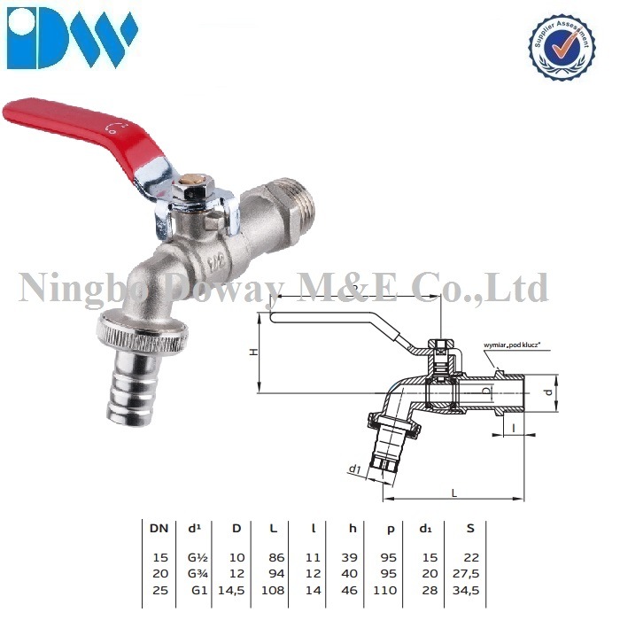 Bibcock en laiton d'usine OEM / ODM avec adaptateur de tuyau