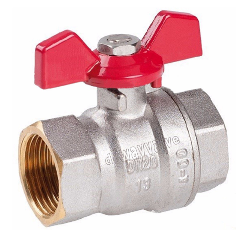 Robinet &agrave; bille en laiton avec poign&eacute;e papillon