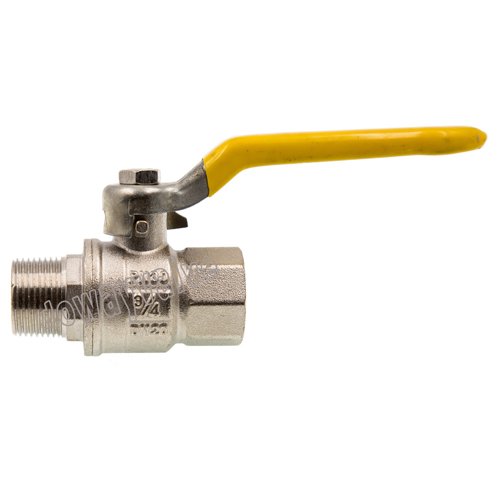 Robinet &agrave; bille de gaz &agrave; poign&eacute;e en acier enduit de PVC EN331