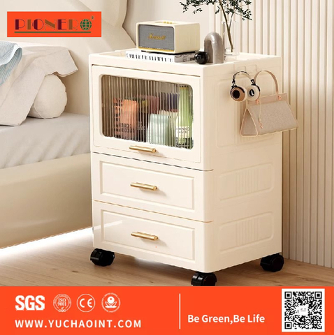 Hot Sale Transparent Movable Folding Square Plastic Storage Box Easy Installation Household Clothing Organization Drawers Carts