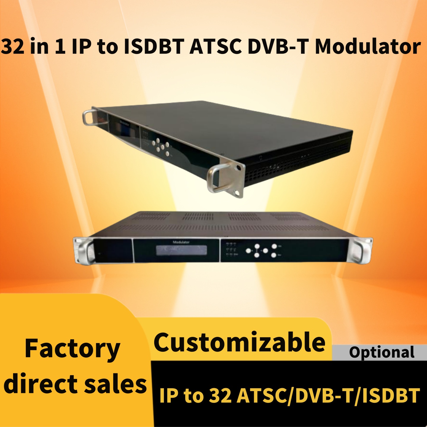 HPM332 IP to 32 DVBT,ATSC,ISDBT Modulator