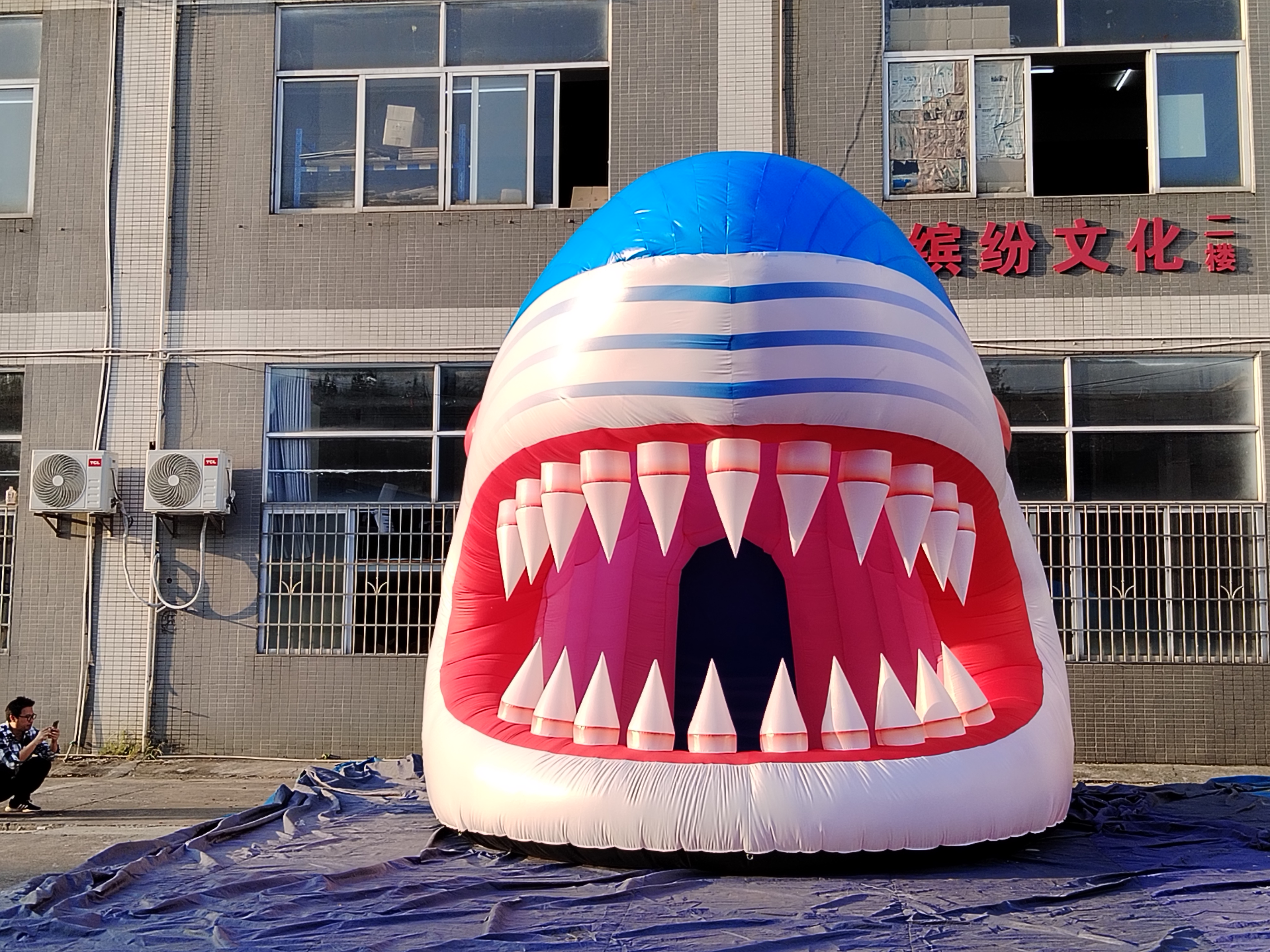 Inflatable shark head ornament