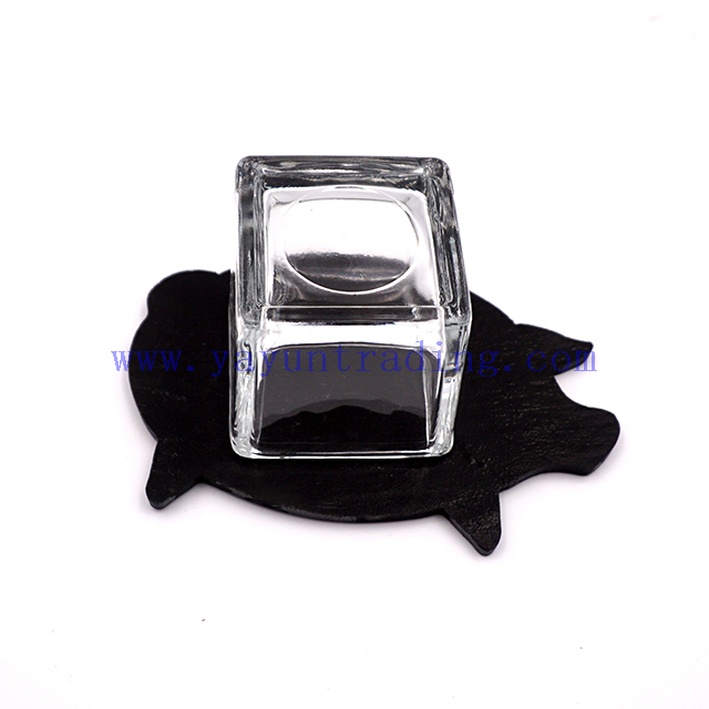 yayun hot sale 50ml 100ml 600ml clear square glass candle jars candle tumblers