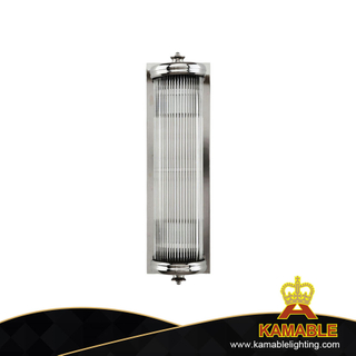 Современный хромированный настенный светильник из прозрачного стекла в зале (KG0604W-2)