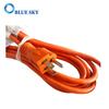 Cable de alimentación eléctrica y cable de extensión naranja de 3 m para aspiradoras