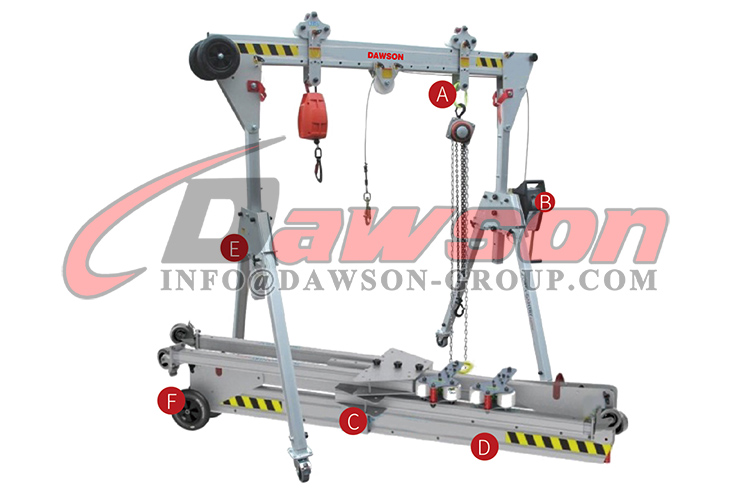 P&oacute;rtico de portal plegable tipo DSPRG de 250 kg-1000 kg, p&oacute;rtico port&aacute;til plegable de aleaci&oacute;n de aluminio, gr&uacute;as de p&oacute;rtico - Dawson Group Ltd. - Fabricante, proveedor de China