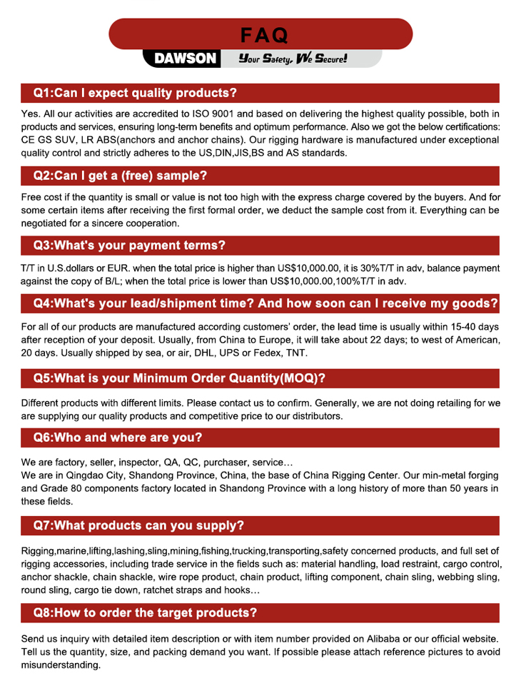 DAWSON FAQ - Dawson Group Ltd. - 中国メーカー、サプライヤー、工場