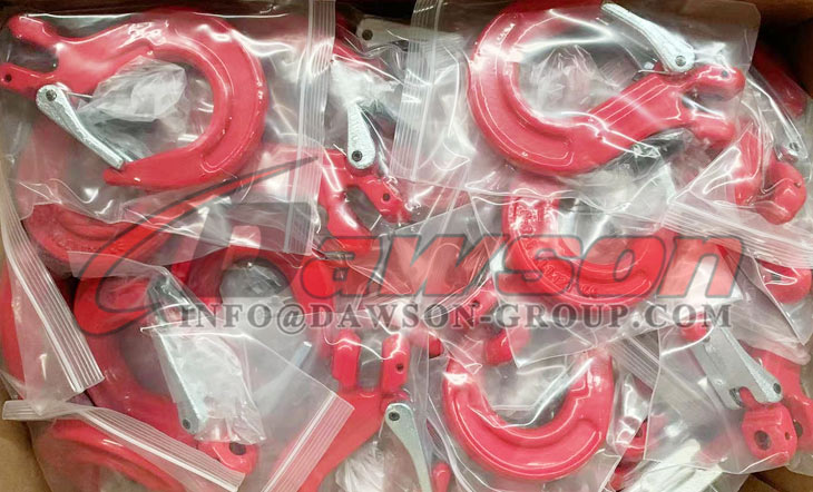 Gancho de eslinga de horquilla DS012 G80 con pestillo fundido para eslingas de cadena de elevaci&oacute;n de gr&uacute;a - Dawson Group Ltd. - Fabricante, f&aacute;brica de China