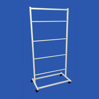 Retail store Steel Tube Frame Hanging Rail Carpets Roll Display fixture