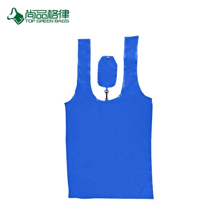 Promotional Recycle Market Eco Friendly Reusable Grocery Tote Polyester Foldable Shopping Bag for Gift