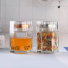 Hot Sale Wholesale Hexagonal Glass Honey Container Honey Storage jar with lids 