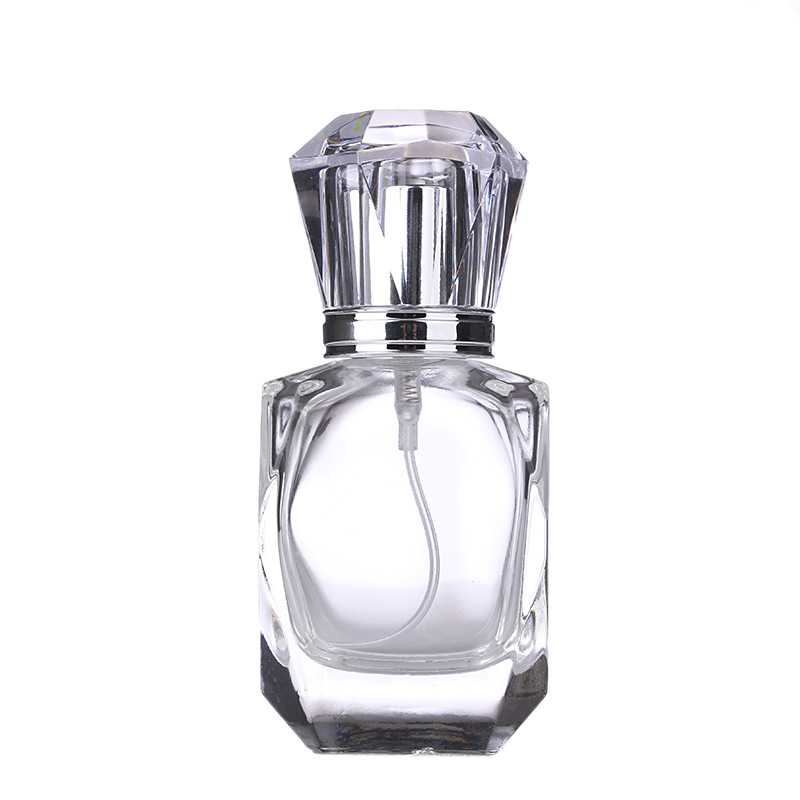 Crystal Glass Perfume Bottle with Lid