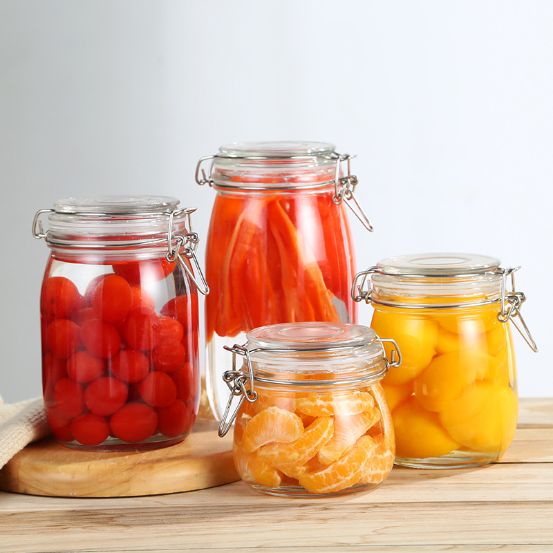 Glass Packing Jar Clear Storage Jar with Lid