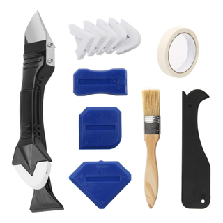 Upgraded Stainless Steelhead Caulk Remover Scraper Tool Kit 13PCS 3 in 1 Silicone Sealant Caulking Tool Kit