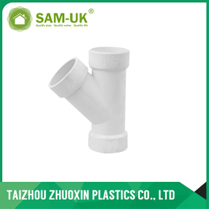 Fábrica al por mayor de alta calidad PVC tubo de plumbar accesorios Fabricantes PLÁSTICO PVC Y-TEE TUBO AJUSTE