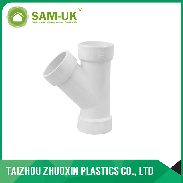 Fábrica al por mayor de alta calidad PVC tubo de plumbar accesorios Fabricantes PLÁSTICO PVC Y-TEE TUBO AJUSTE