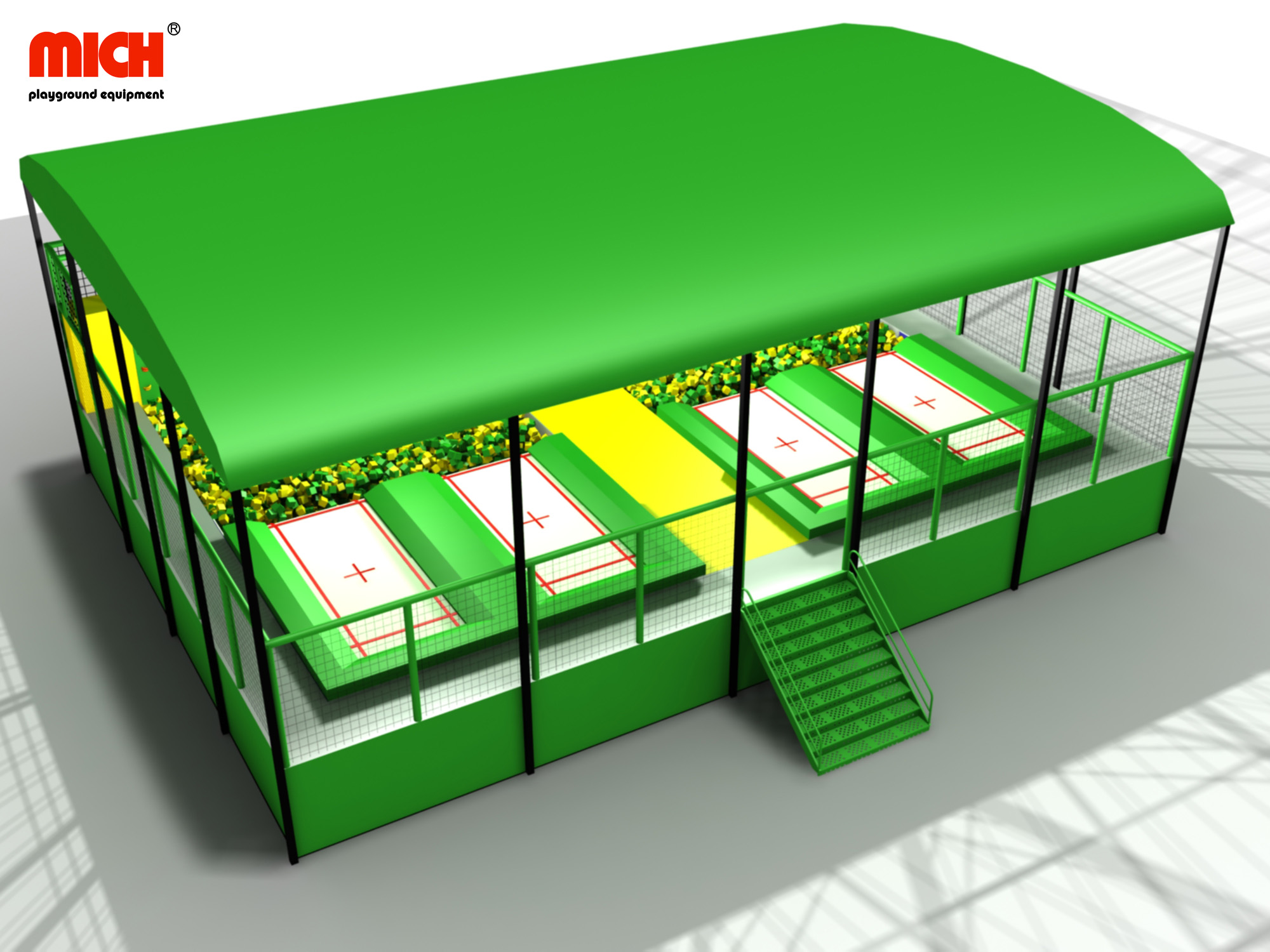 Parque de trampolim de alto desempenho ao ar livre personalizado