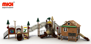 WPC Material Toddler Outdoor Playhouse مع شرائح الأنبوب