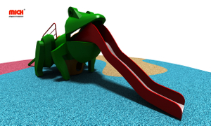 Лягушка анимированные дети на открытом воздухе из нержавеющей стали слайды