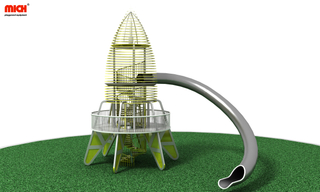 Estructura de juego al aire libre en forma de cohete en forma de cohete