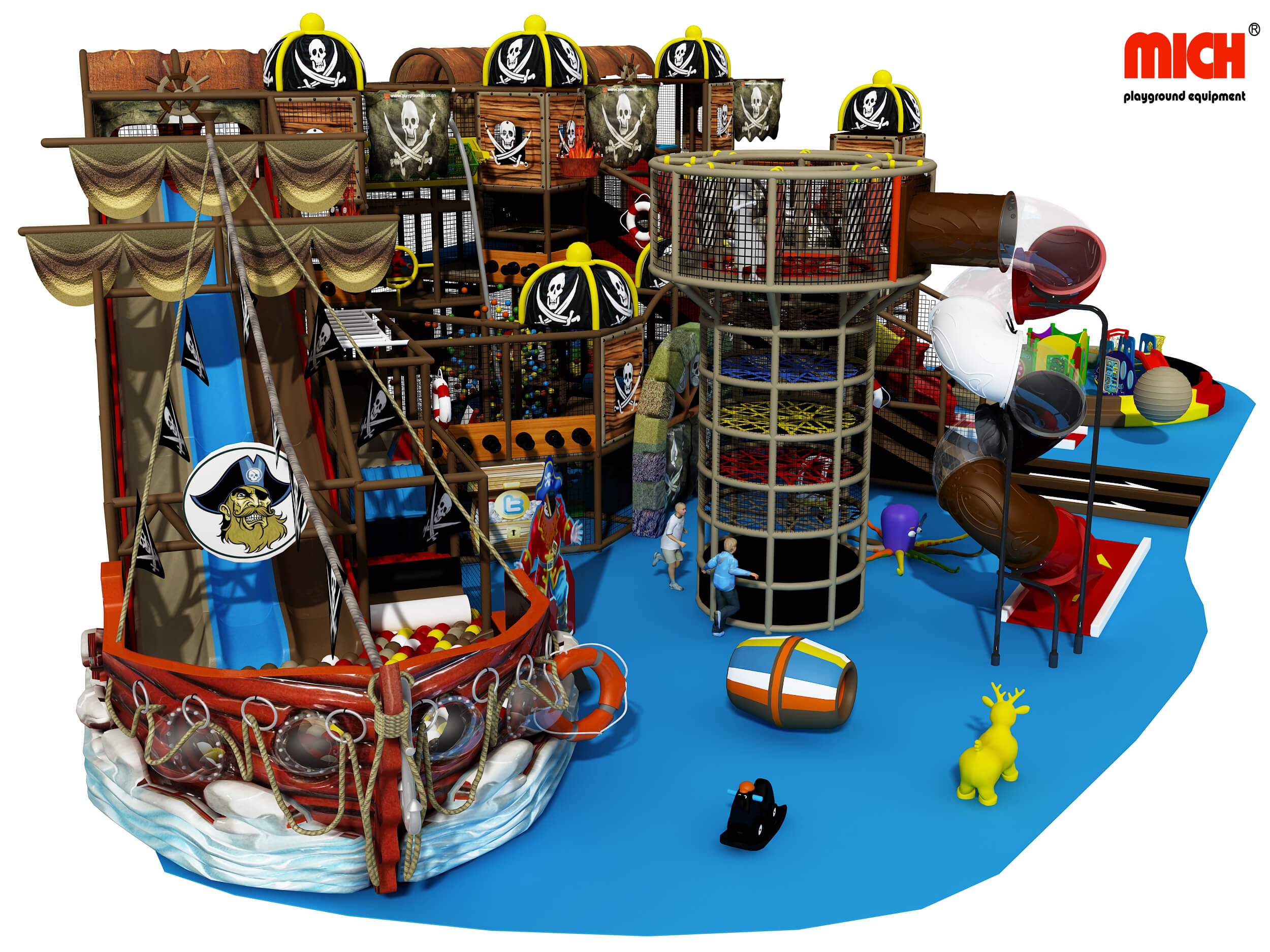 Centro de juego suave de niños con temática pirata