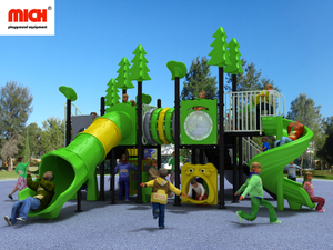 Preschool Outdoor Playground Set dengan panjat Terowongan
