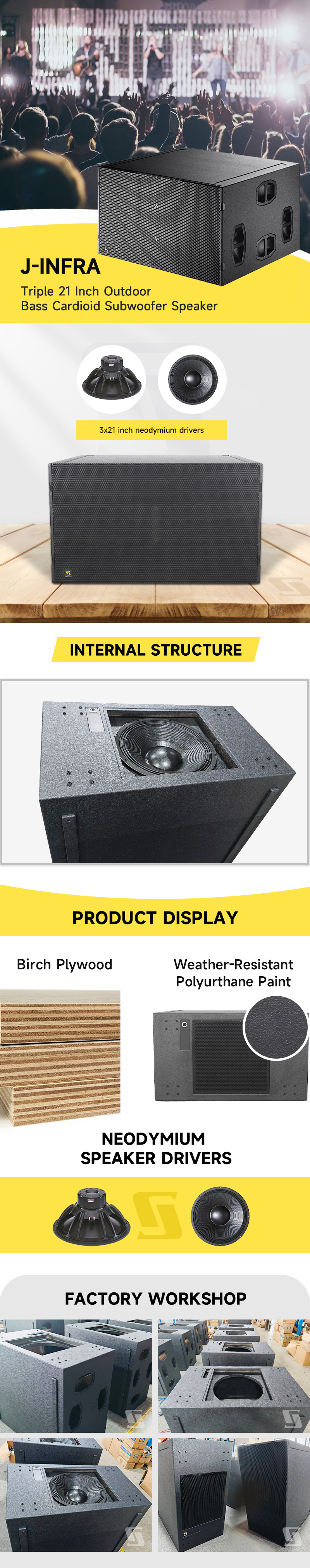 Subwoofer J-Infra3x21 pouces