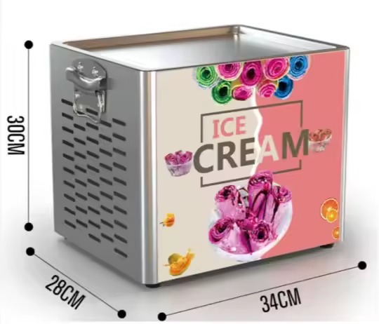 DIY Commercial Mini Single Fried Ice Cream Roll Maker Yogurt Pan Tray 