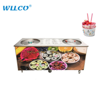 10 Cooled Cotainers 2 Big Cold Pan Fried Ice Cream Machine