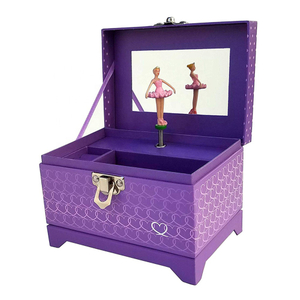 Personalized Leather Cardboard Jewellery Music Musical Jewelry Box with Dancing Ballerina 