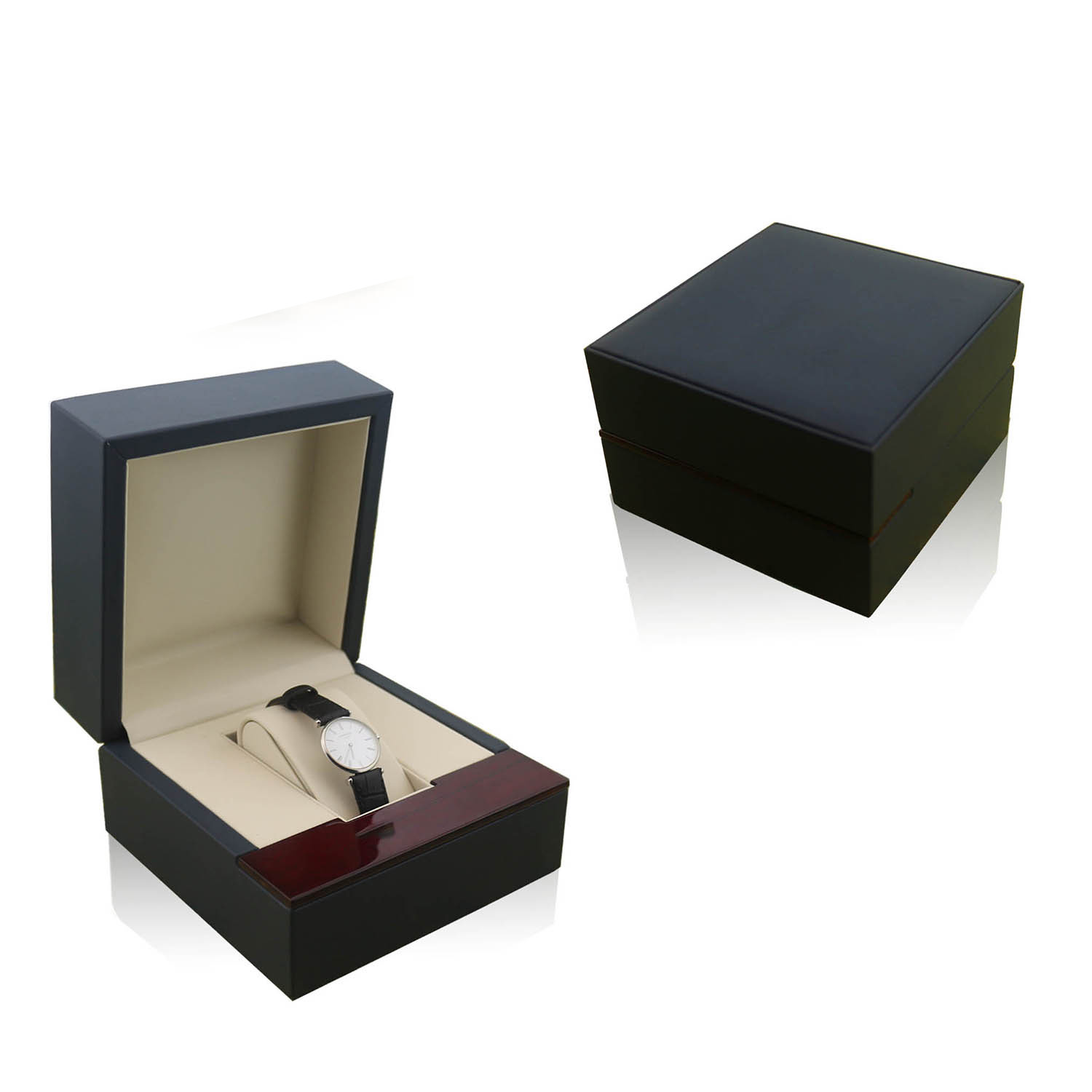 Customized White PU Leather Gift Box Watch with Pillow 