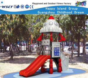 Mini cohete al aire libre Característica Niños Espacio exterior Patio de juegos de acero galvanizado con equipo de tobogán (HF-14301)