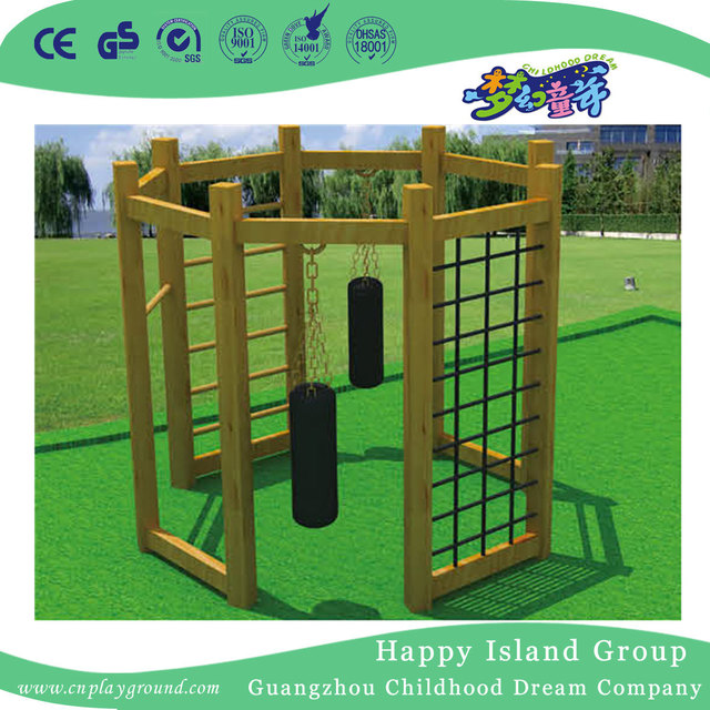 outdoor wooden climbing frames