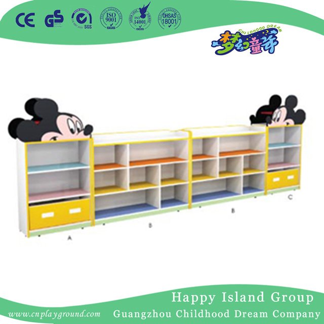 亮色彩绘学校卡通儿童玩具木柜单元（M11-08502）