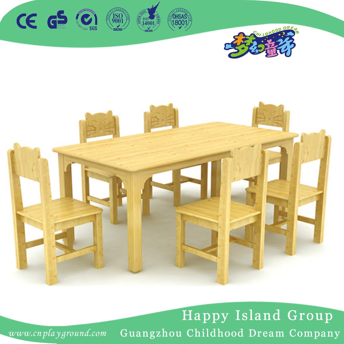 Kindergarten-natürlicher hölzerner runder Tisch für Verkauf (19A7002)