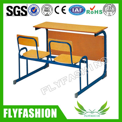 Latest Wood Detachable Double School Student Desk and Chair (SF-35D)